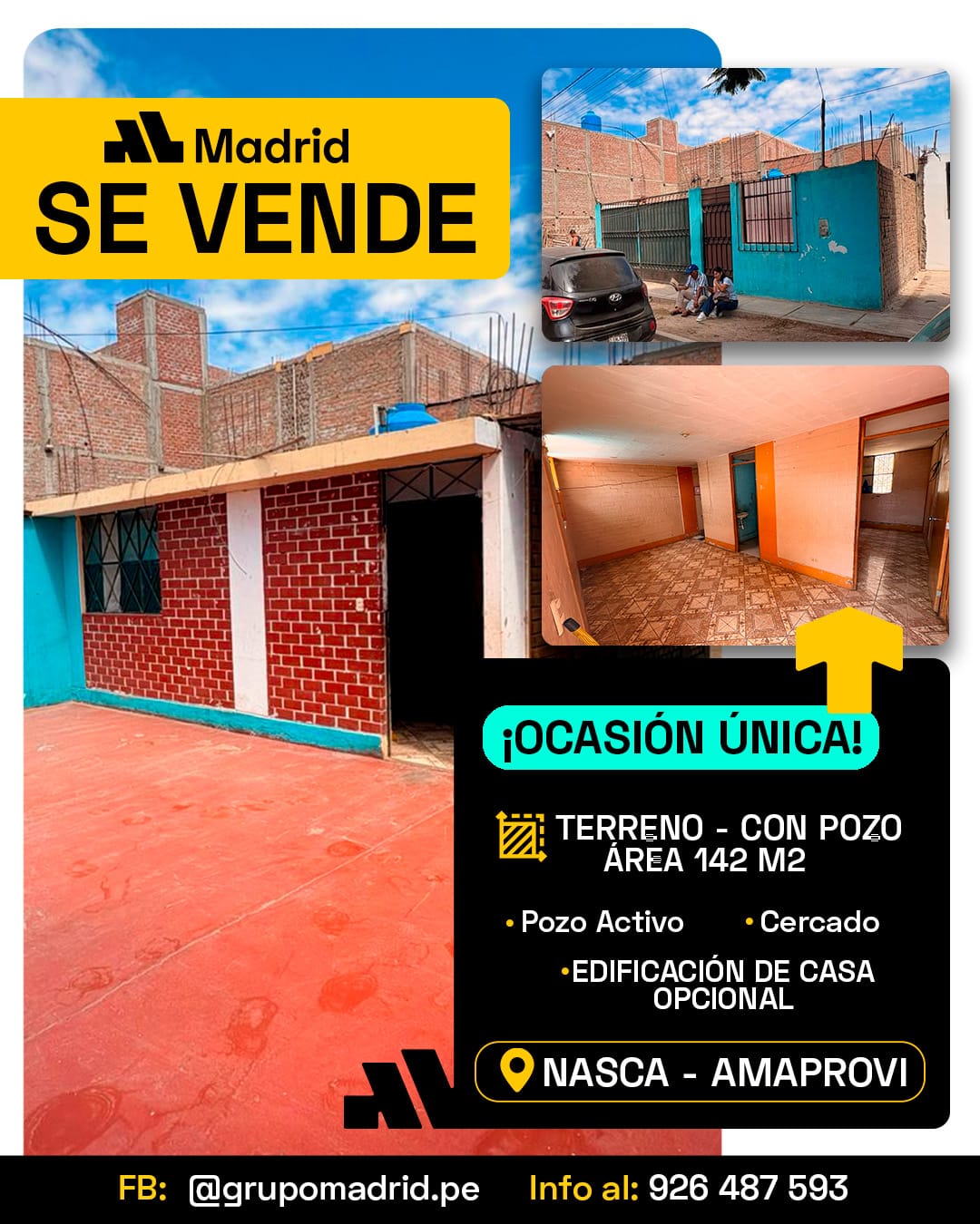 VENTA TERRENO- CON POZO ÁREA 142 METROS2
